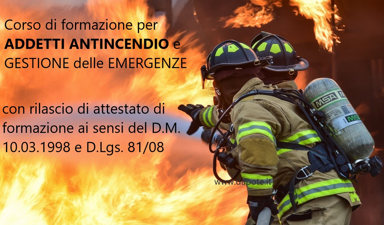 ANTINCENDIO scarica qui la dispensa del corso di formazione